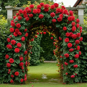 Роза плетистая Алый Триумф купить по цене от 319р. в интернет-магазине «Посадика» с доставкой почтой в в Нижняя Салдае и по всей России – [изображение №1].